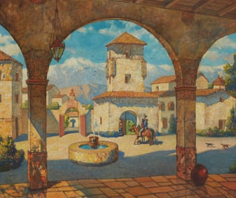 Hernando Gonzallo Villa (1881-1952), Courtyard scene, 1941