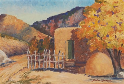 Dora Cramer (early 20th Century), "Old Adobe House, Tijeras Canyon," 1938
