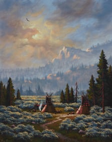 Heinie Hartwig (b. 1937), "Camp in the Rabbit Brush"