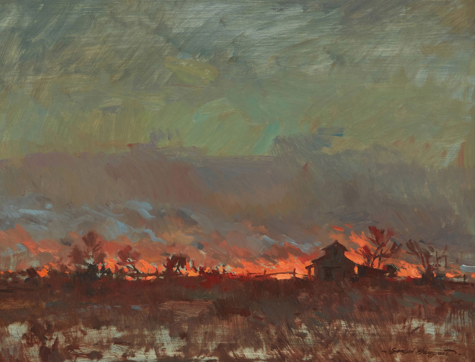 Sergei Bongart (1918-1985), Fiery sunset (1 of 6)