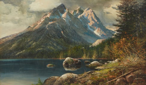 Robert William Wood (1889-1979), "Cathedral Group, Grand Tetons, Lake Jennie," circa 1956