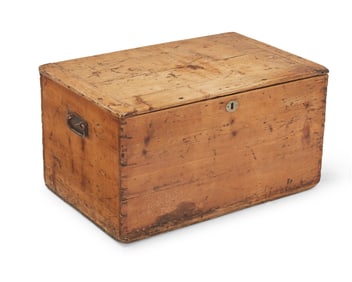 A rustic wood trunk