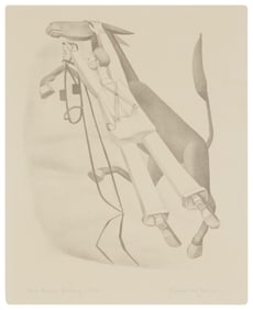 Everett Gee Jackson (1900-1995), "Texas Farmer Bridling a Mule"