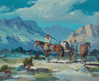 Marjorie Reed (1915-1996), Cowboys and horses in a Western landscape
