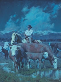Antonio Di Donato (20th/21st century), Nocturnal cowboy and cattle