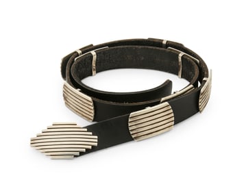 A Southwest sterling silver concho belt