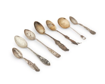 A group of Southwest commemorative silver spoons