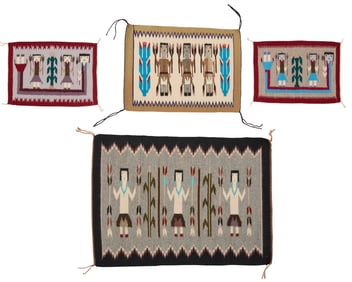 A group of Navajo Yei textiles