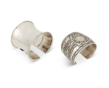 Two sterling silver cuff bracelets