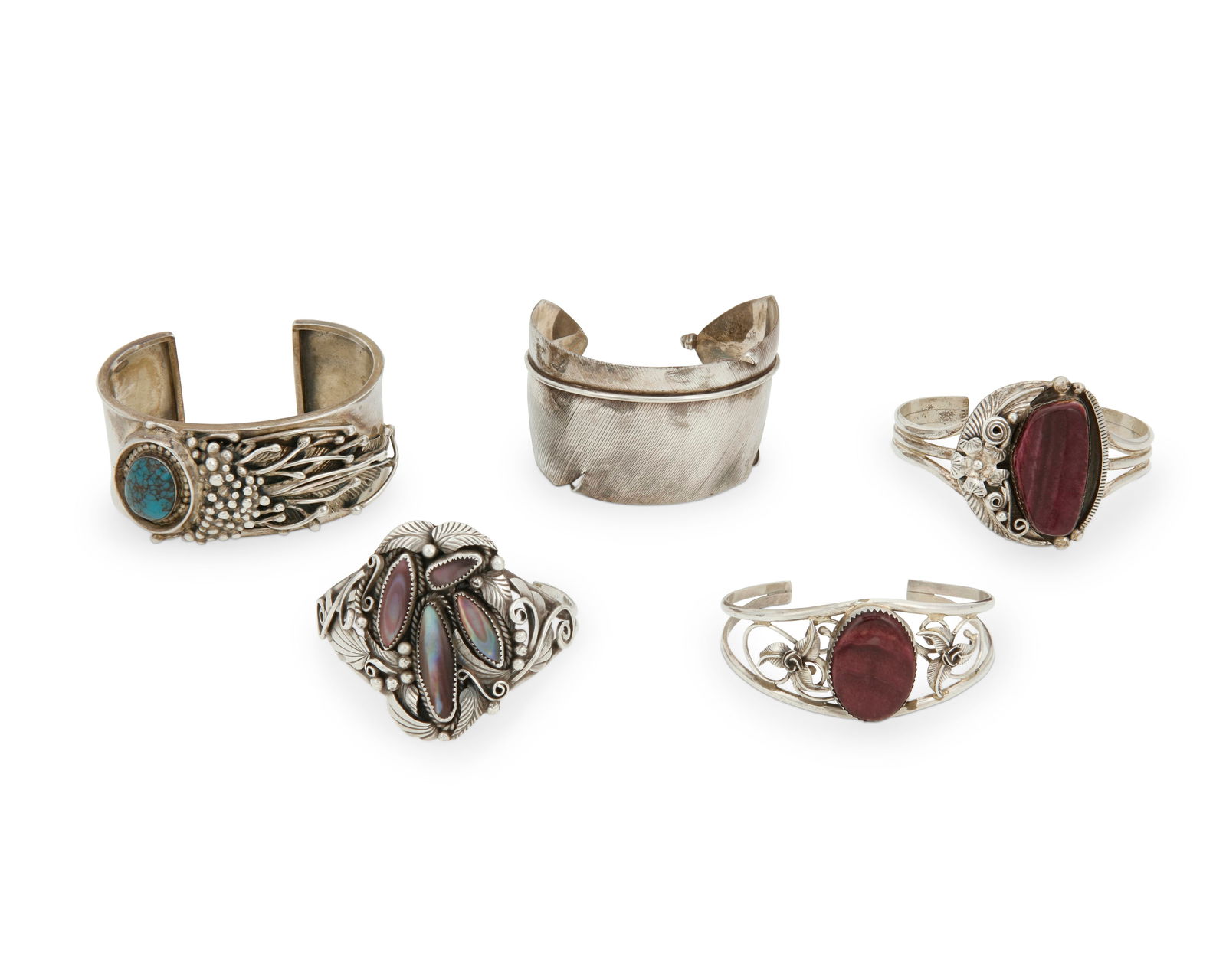 A group of Southwest-style silver cuff bracelets (1 of 2)