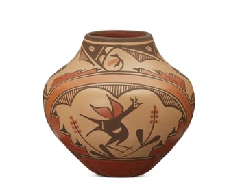 Elizabeth Medina (b. 1956, Zia Pueblo), A polychrome pottery olla jar, late 20th/early 21st century