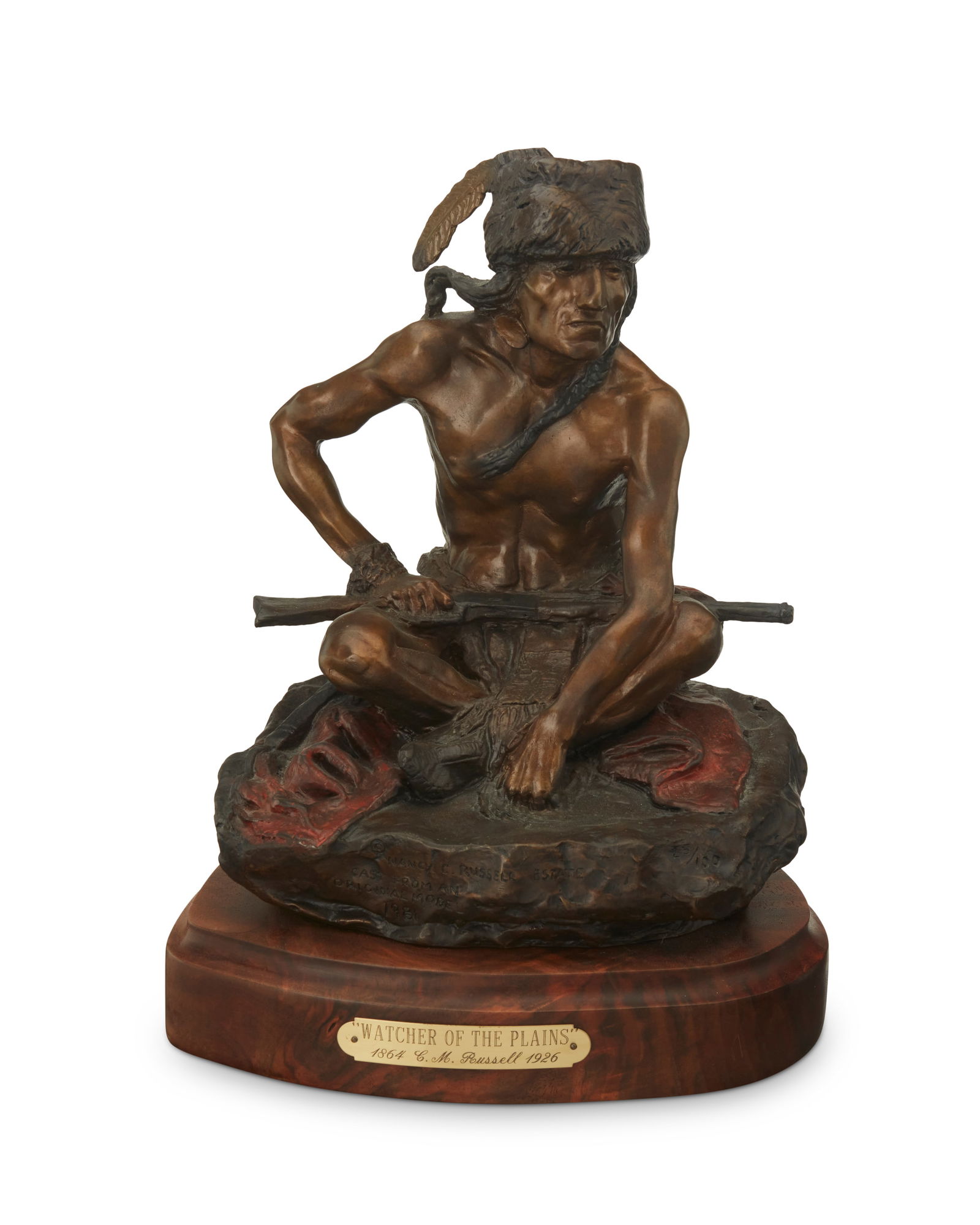 After Charles Marion Russell (1864-1926, American), "Watcher of the Plains," original cast 1901, (1 of 8)