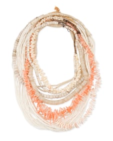 A group of Southwest shell, coral and trade bead strand necklaces