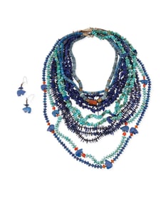 A group of Southwest blue stone and turquoise jewelry