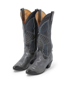 A pair of vintage Tony Lama two-tone leather Western boots