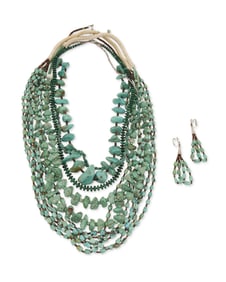 A group of Southwest Pueblo-style turquoise jewelry