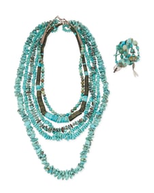 A group of Southwest turquoise and stone jewelry