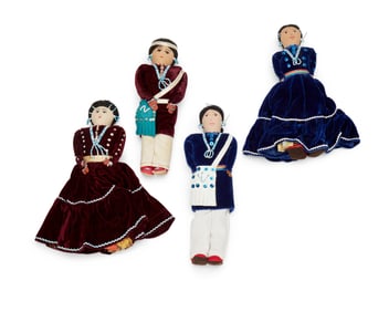 Two pairs of Navajo dolls