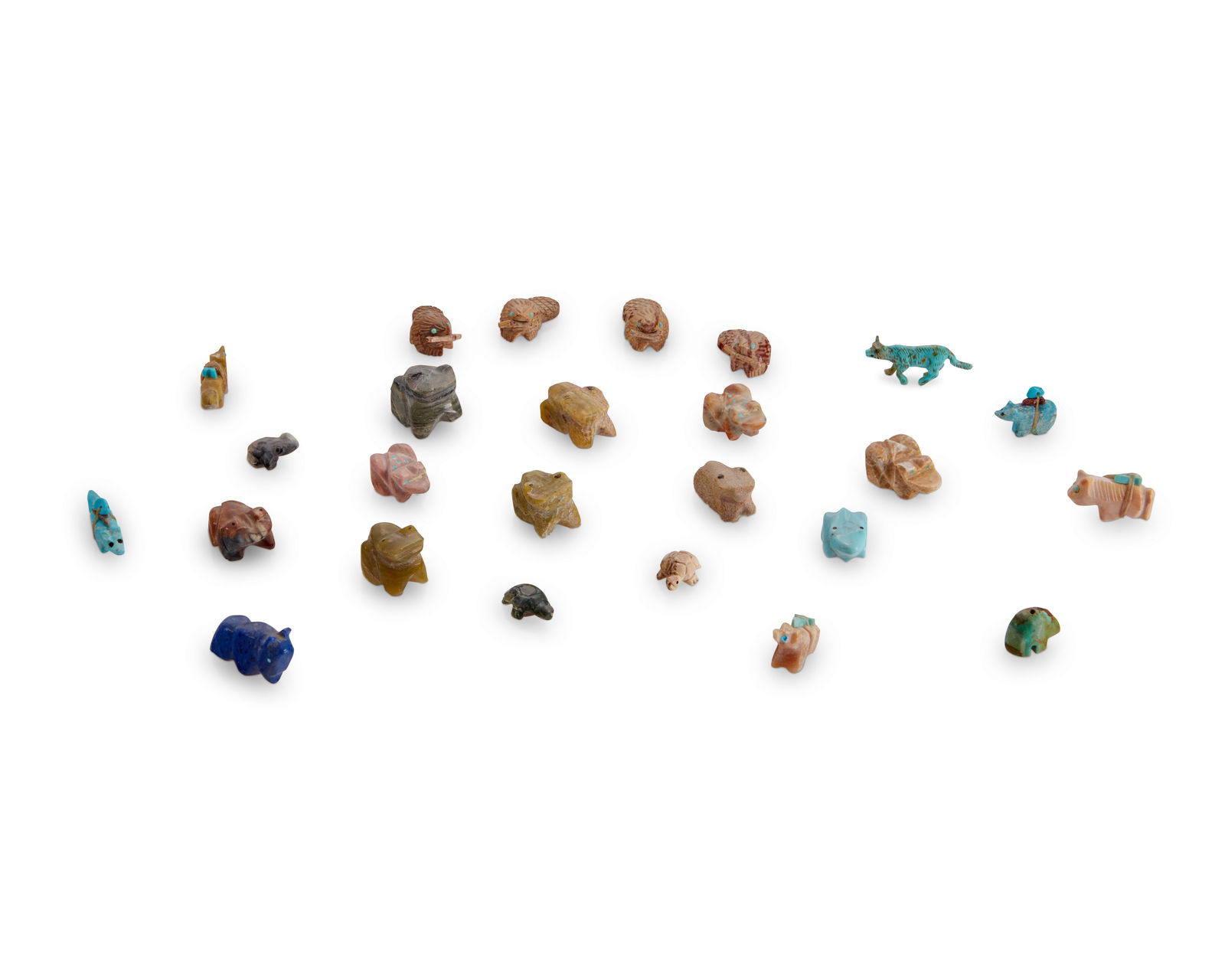 A group of diminutive Zuni carved stone animal fetish figures (1 of 1)