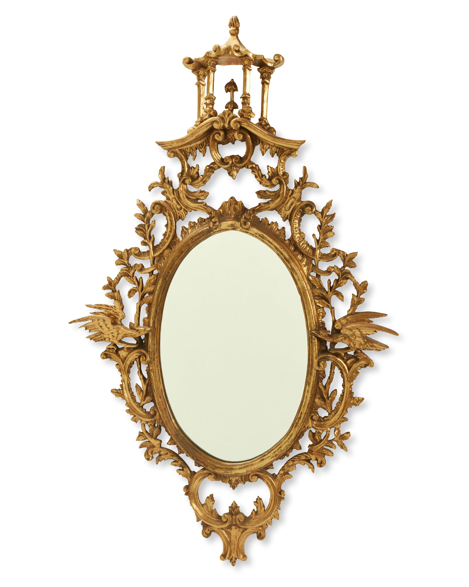A Chinese Chippendale-style giltwood mirror