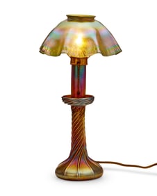 Tiffany Studios (1899-1930), A Favrile glass candlestick lamp, circa 1902-1918; New York, NY