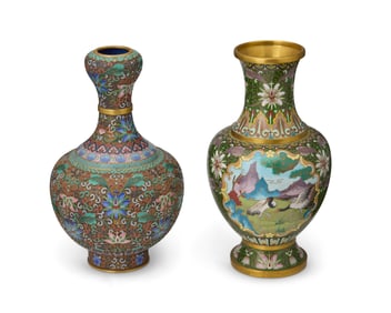 Two Chinese enameled vases