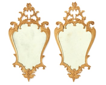 A pair of Louis XV-style giltwood mirrors