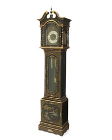 A George III-style japanned tall case clock