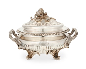A George IV sterling silver tureen