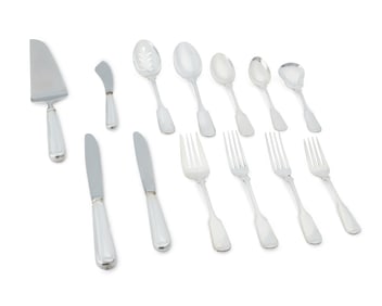 A Towle sterling silver "Fiddle Thread" partial flatware service