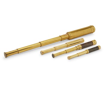 Four brass nautical telescopes