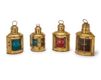 Four nautical navigational lanterns