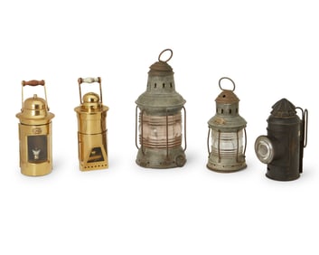 Five nautical lanterns