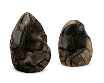 Two septarian mineral specimens