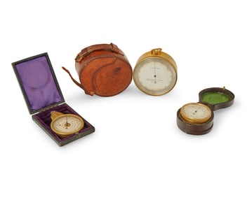 Two pocket barometers and a chartometer