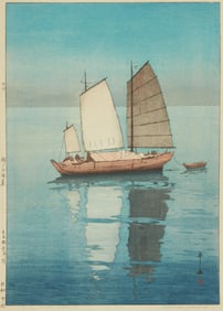 Hiroshi Yoshida (1876-1950), "Sailing Boats -- Afternoon," from the "Inland Sea" series, 1926