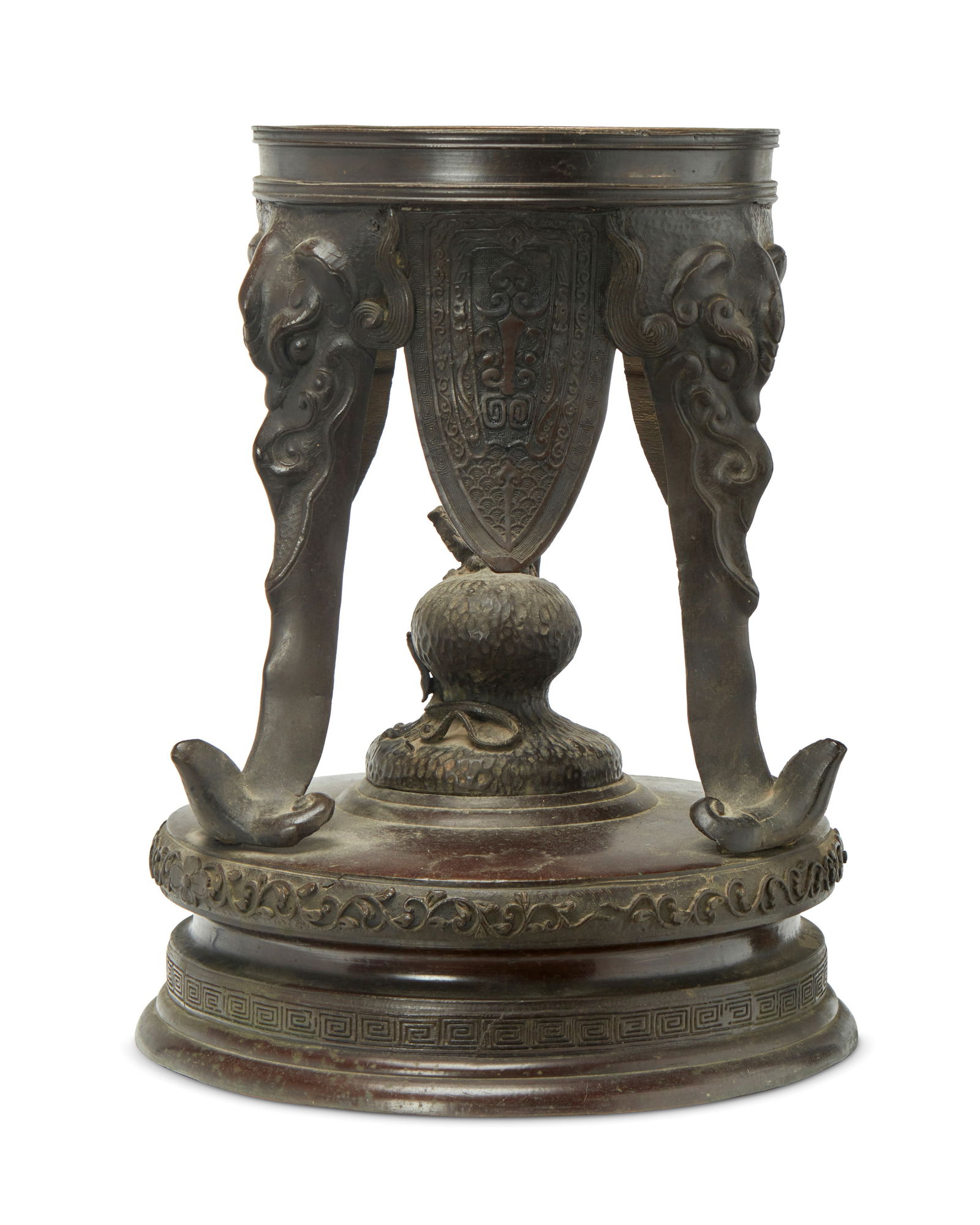 A Japanese bronze elephant stand (1 of 6)