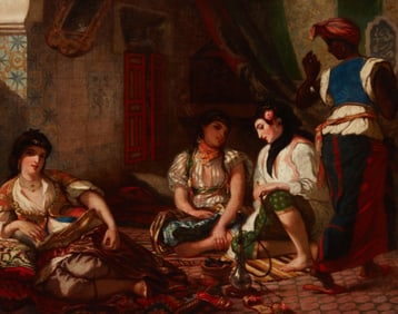 After Eugene Delacroix (1798-1863), Interior figural scene