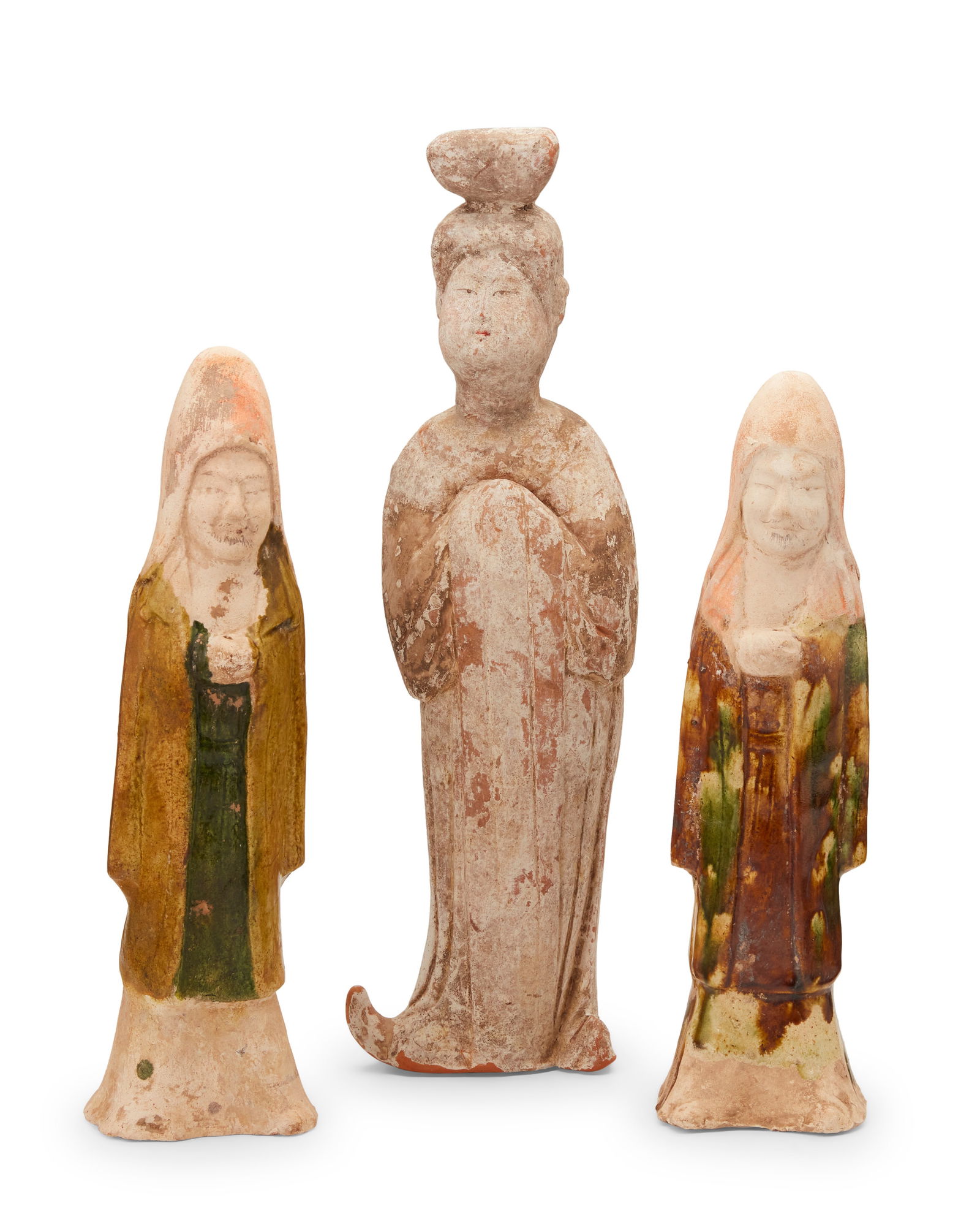 Two Chinese sancai-glazed pottery figures (1 of 7)