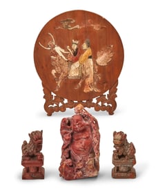 A group of Chinese carved hardstone items