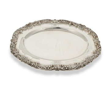 A George IV sterling silver oval platter