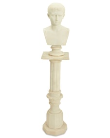 Leone Clerici (19th century), An Italian carved marble bust of the young Octavian, 1879