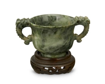 A Chinese carved nephrite cup