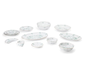 A Raynaud and Co. porcelain "Montezuma Green" dinner service