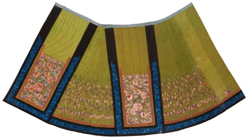 A Chinese embroidered silk woman's skirt
