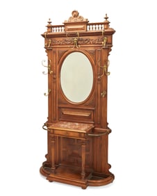 A Renaissance Revival carved mahogany hall stand