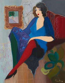 Itzchak Tarkay (1935-2012), "Woman Reclining," 1993