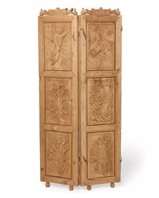 Two Mexican carved wood doors