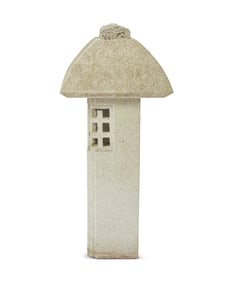 A Japanese ikekomi-doro stone garden lantern