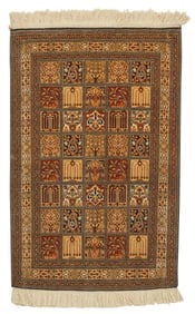 A Qum silk garden rug